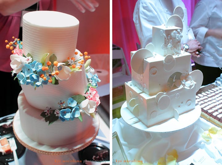 Two award-winning wedding cakes, shot by NJ wedding photographer Kyo Morishima.