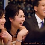Bride laughing at Public Restaurant in Soho, shot by NY wedding photographer Kyo Morishima.