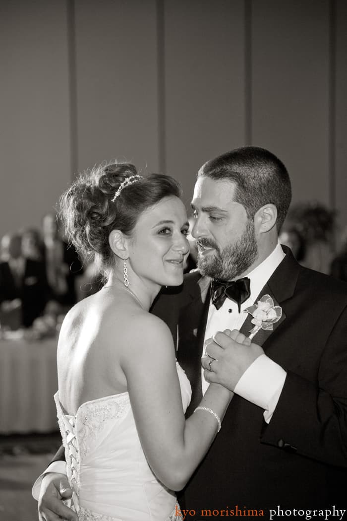 A bride and groom dance at the Hyatt Regency New Brunswick, photographed by NJ wedding photographer Kyo Morishima.