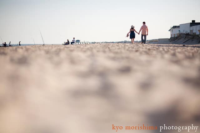 Asbury Park beach engagement picture by NJ wedding photographer Kyo Morishima