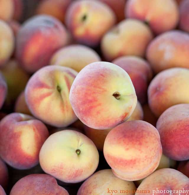 New Jersey peaches at Metuchen Market Day, photographed by Metuchen photographer Kyo Morishima
