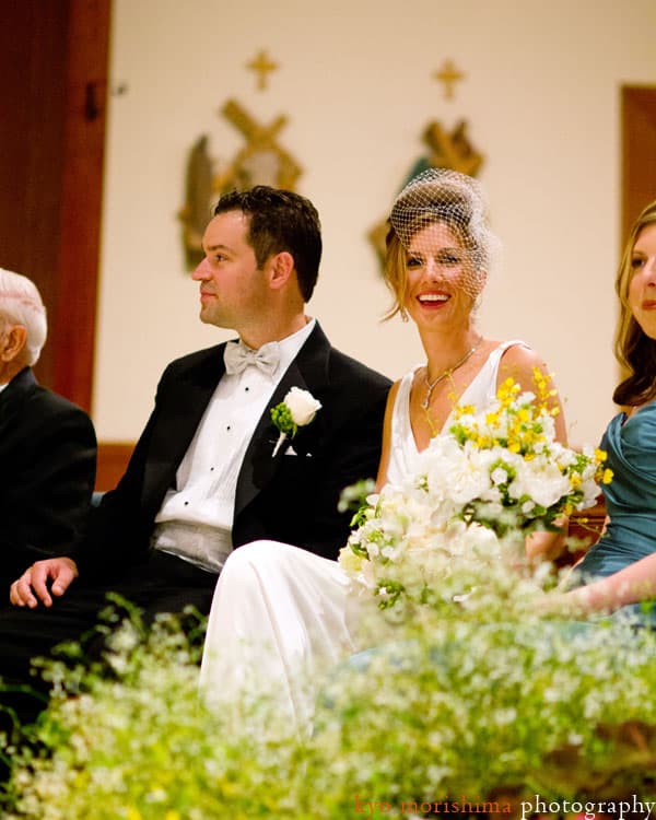 Bride and groom at St. Paul's Church in Ramsey, photographed by NJ wedding photographer Kyo Morishima