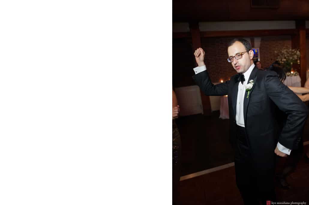 Winter Central Park NYC with snow outdoor portrait elopement Boathouse wedding reception