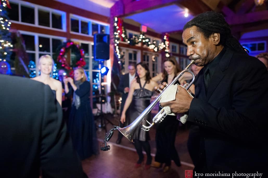 Winter Central Park NYC with snow outdoor portrait elopement Boathouse wedding reception