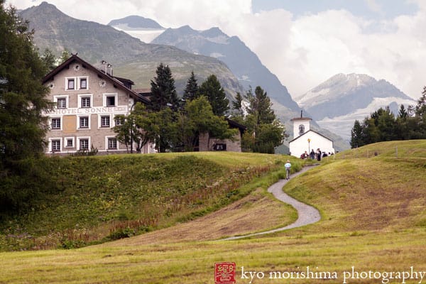 Landscape photo from a Swiss destination wedding photographed by Kyo Morishima