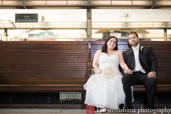 Hoboken Terminal wedding portraits, photographed by NJ wedding photographer Kyo Morishima