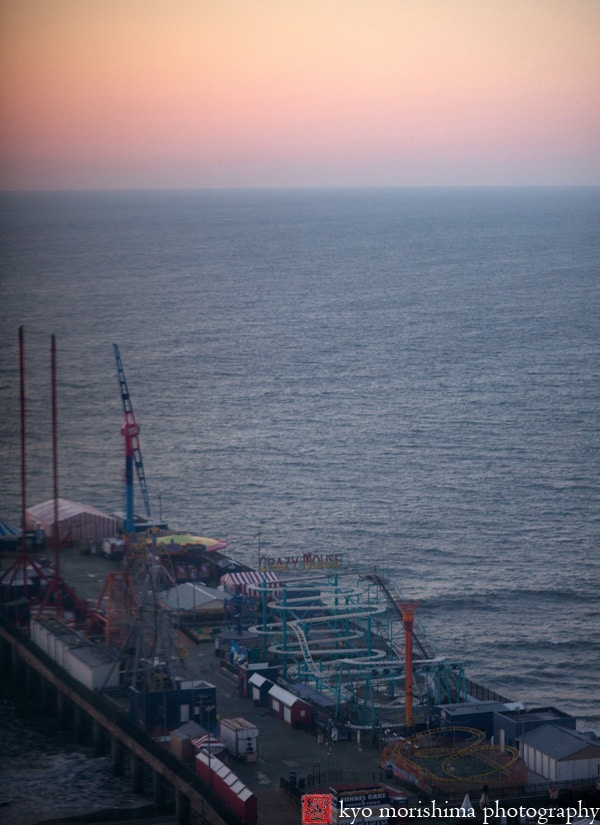 Sunrise over Atlantic City boardwalk, photographed by NJ photographer Kyo Morishima