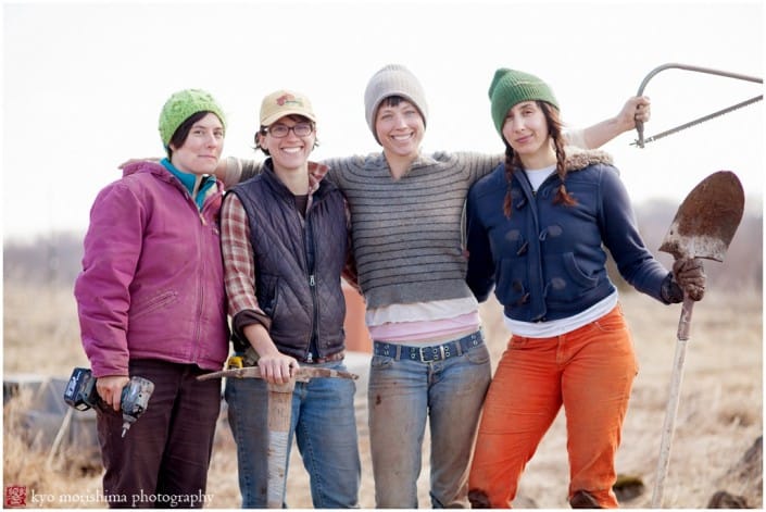 Helen Chandler of Whistling Wolf Farm with friends from Gravity Hill Farm , photographed by Kyo Morishima