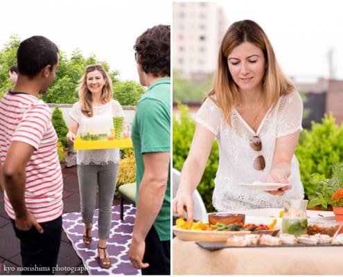 A summer outdoor party on a Brooklyn rooftop, photographed by Kyo Morishima for thekitchn.com