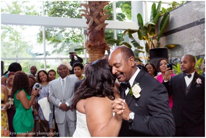 Father and daughter dance at wedding catered by Le Pierre Catering, photographed by Mount Laurel wedding photographer Kyo Morishima
