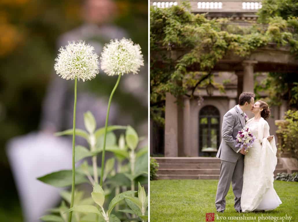 Van Vleck Gardens wedding picture in front of the portico, photographed by Montclair wedding photographer Kyo Morishima