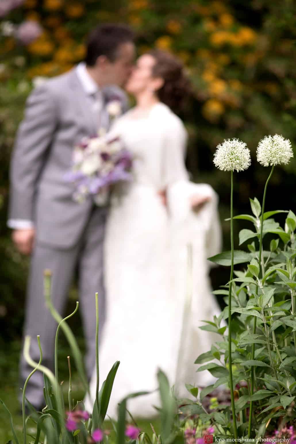 Flowers in bloom at Van Vleck Gardens wedding portrait session, photographed by Montclair wedding photographer Kyo Morishima