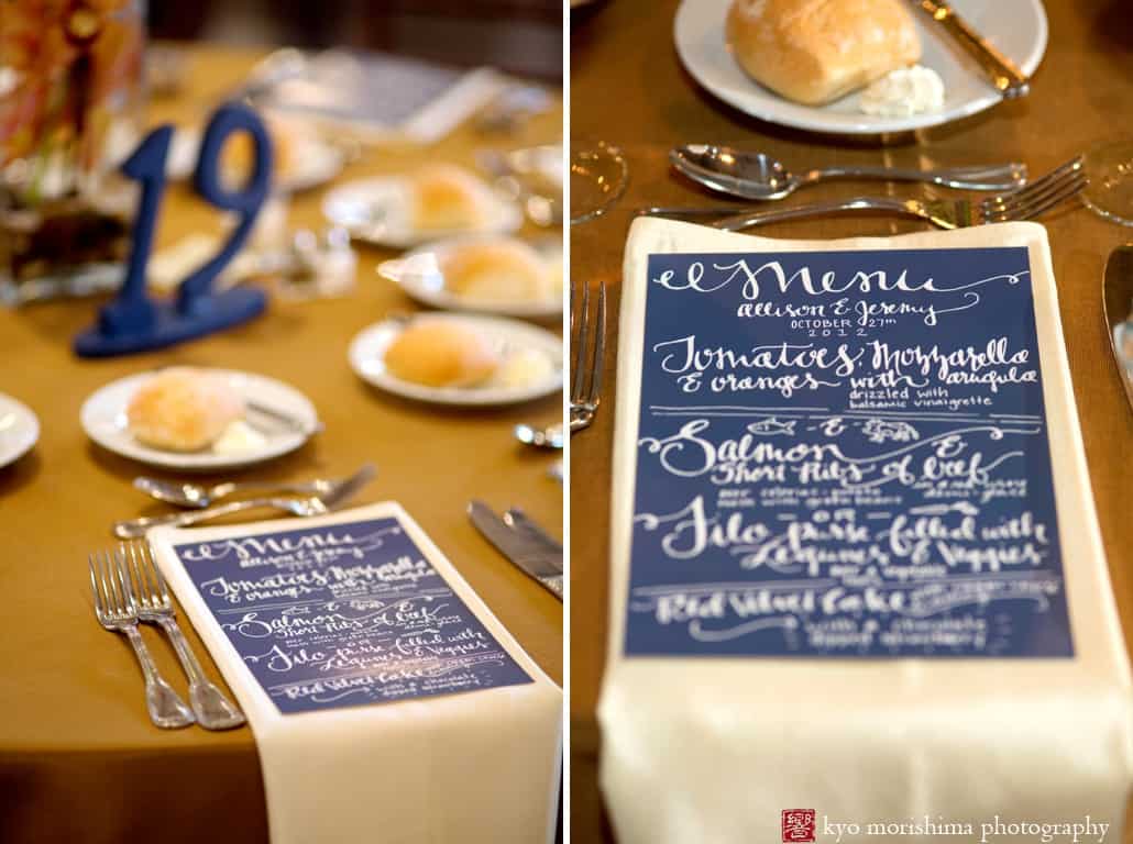 Provence Catering wedding menu at Grounds for Sculpture, photographed by Hamilton wedding photographer Kyo Morishima