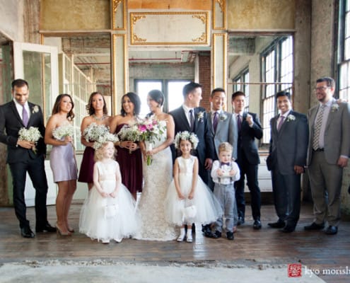 Metropolitan Building wedding party portrait, photographed by NYC wedding photographer Kyo Morishima