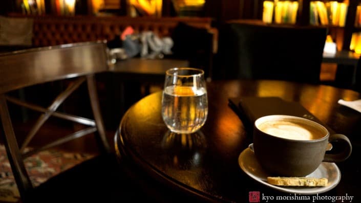 Cappuccino at Nomad Library in NYC, photographed by Kyo Morishima