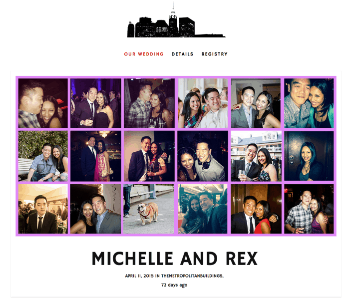 Michelle and Rex wedding website header