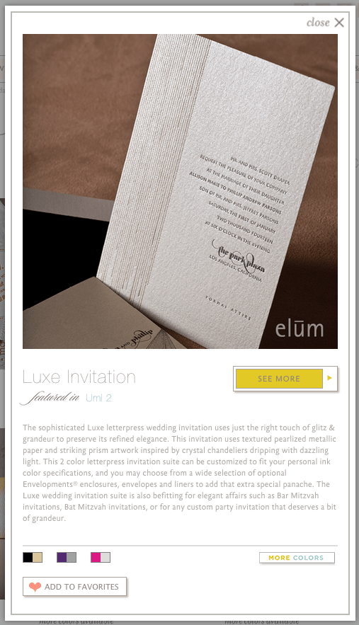 Elum Designs unique wedding invitation