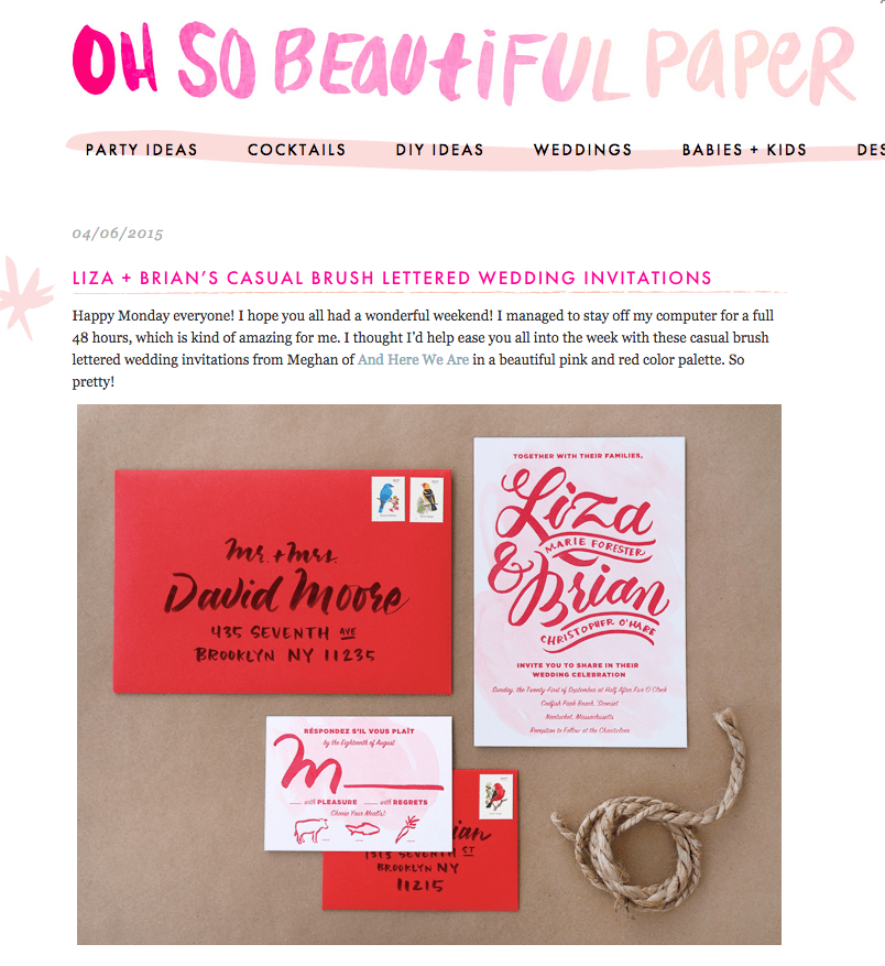 Oh So Beautiful Paper blog: wedding invitation design inspiration
