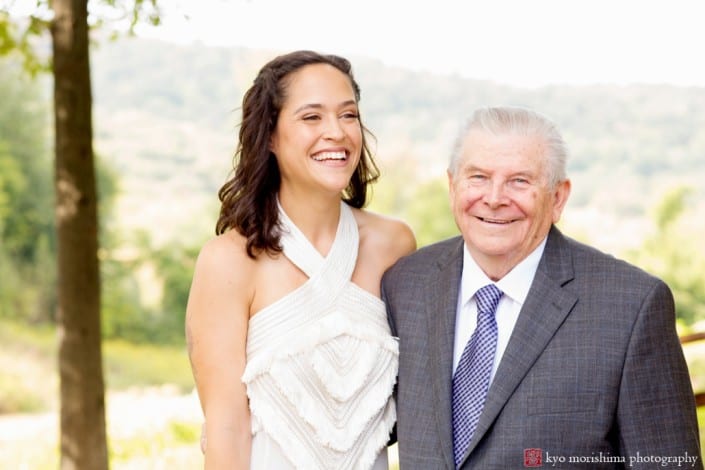 Bride and grandfather at Mohawk House wedding, photographed by Sparta wedding photographer Kyo Morishima