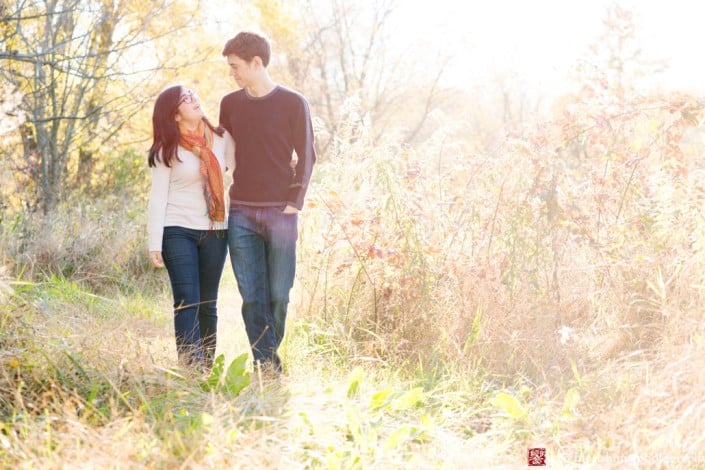 Hopewell NJ engagement picture in fall, photographed by Kyo Morishima