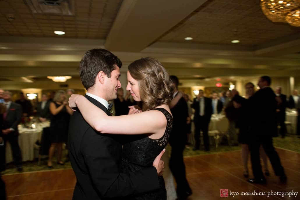 Couple on the dance floor at Olde Mill Inn wedding, photographed by Kyo Morishima