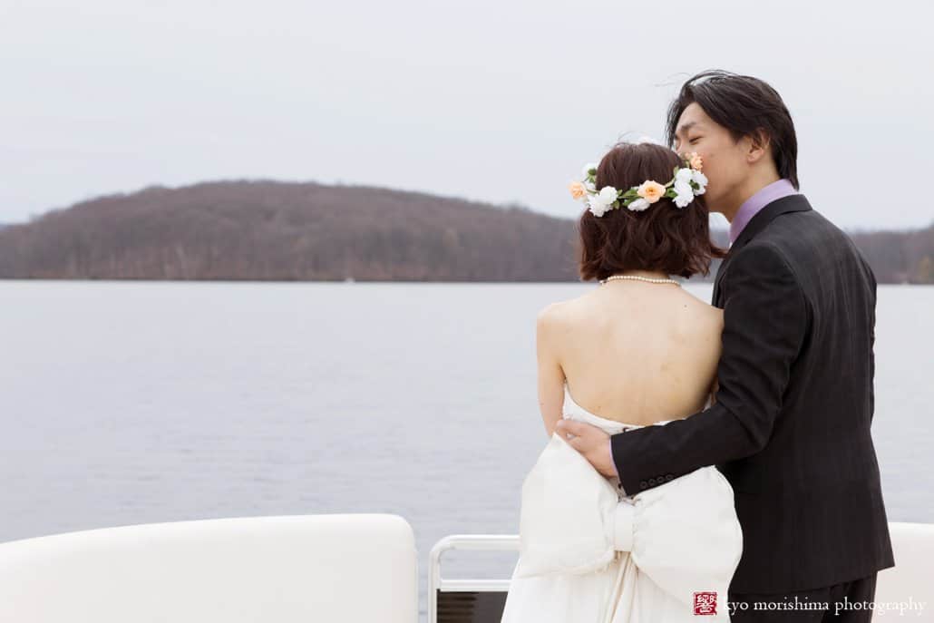 Candlewood Lake wedding portrait, photographed by Kyo Morishima