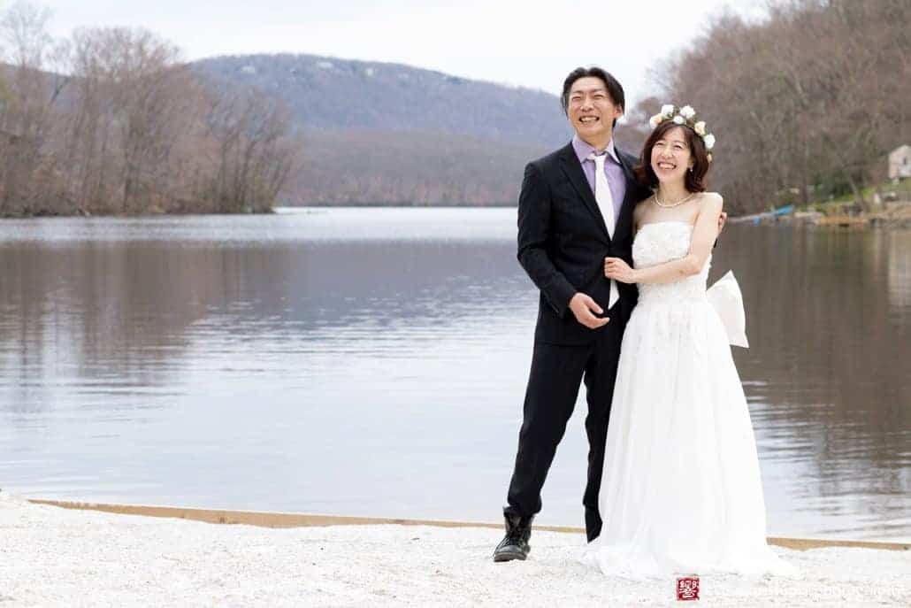 Candlewood Lake wedding portrait photographed by Kyo Morishima