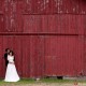 Red barn wedding portrait in Sherman, CT, photographed by Kyo Morishima