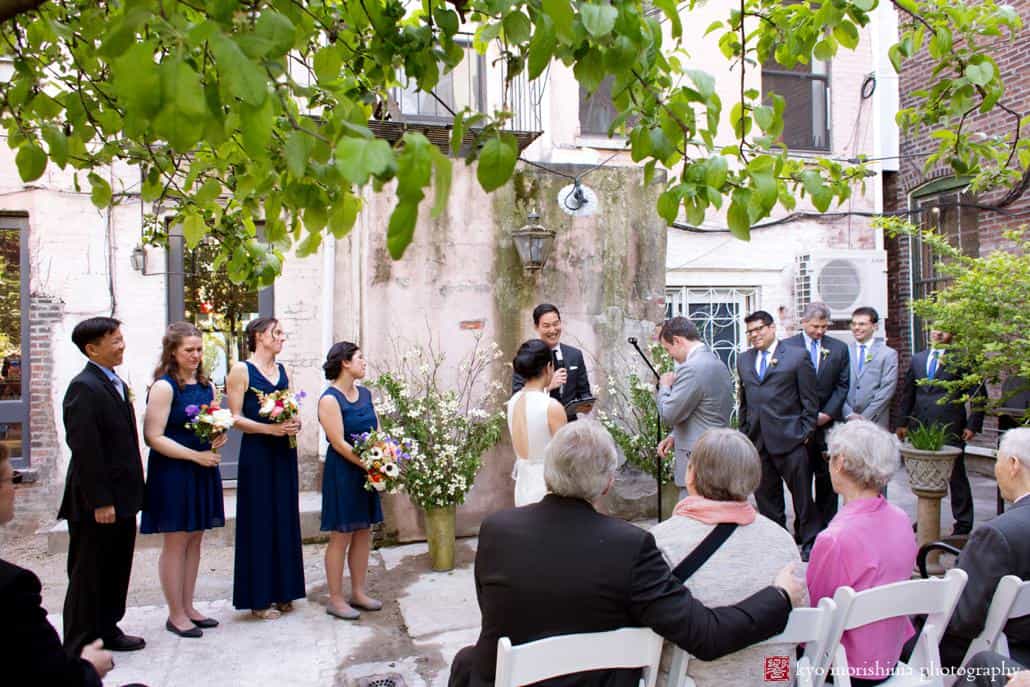 Invisible Dog Art Center courtyard wedding ceremony photographed by Kyo Morishima