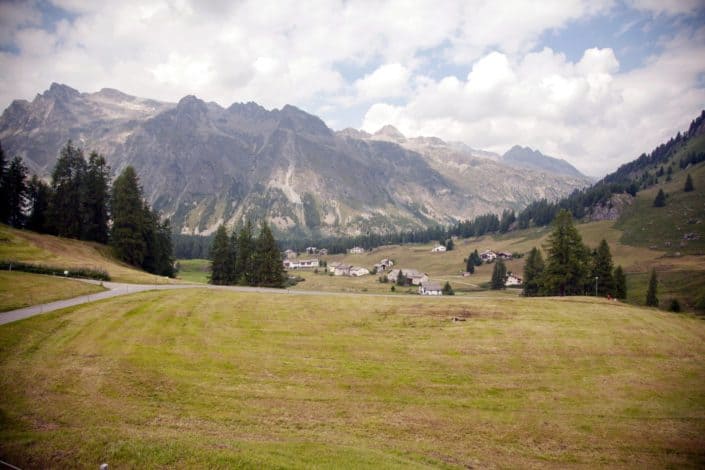 A view of an Alpine valley near St. Moritz Switzerland, photographed by Kyo Morishima