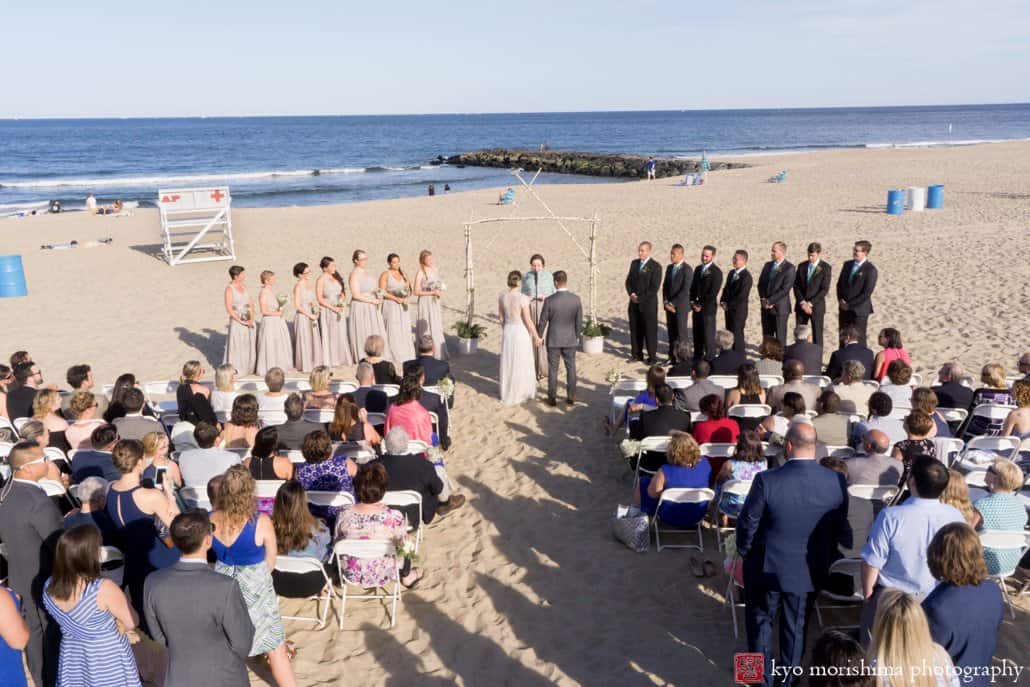 Asbury Park beach wedding ceremony outside Tim McLoone's Supper Club, photographed by Kyo Morishima