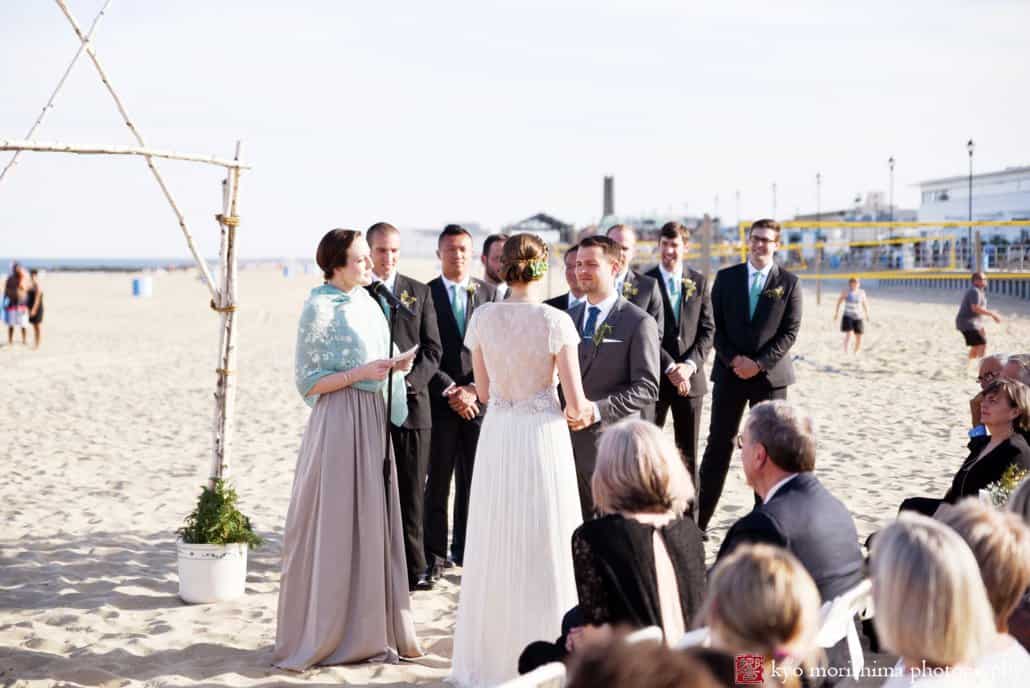 Asbury Park beach wedding ceremony outside Tim McLoone's Supper Club, photographed by Kyo Morishima