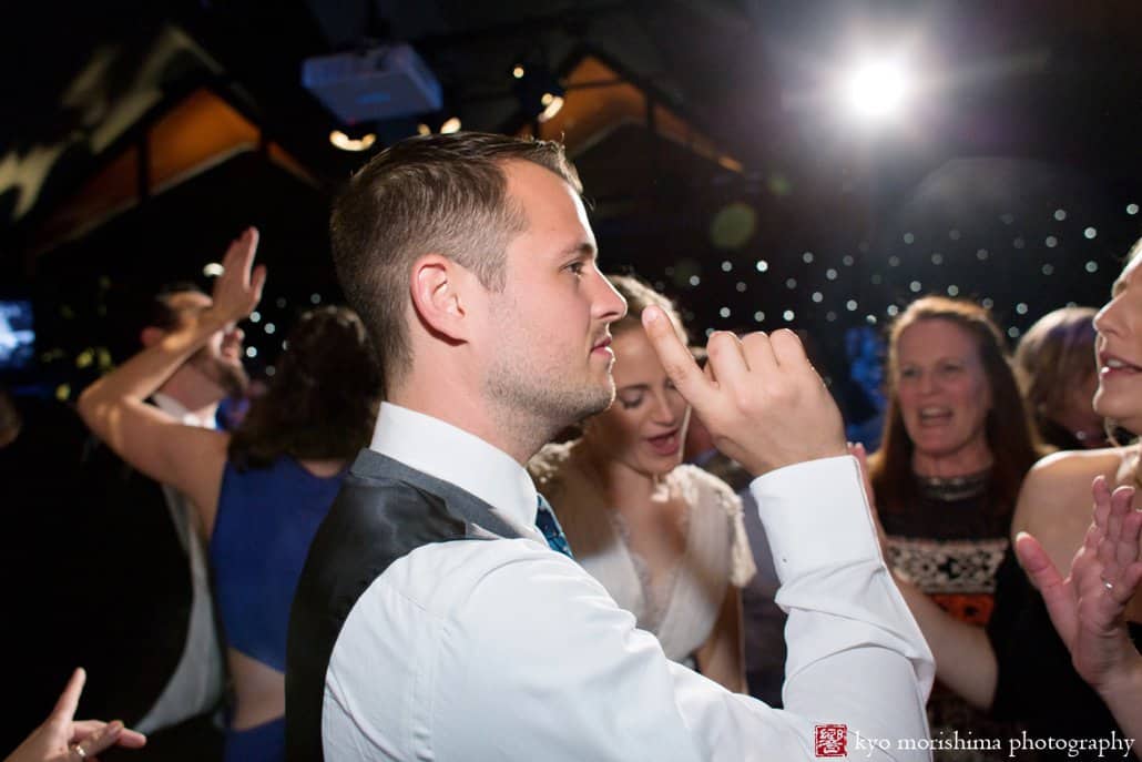 Groom dances during Tim McLoone's Supper Club wedding in Asbury Park, photographed by Kyo Morishima