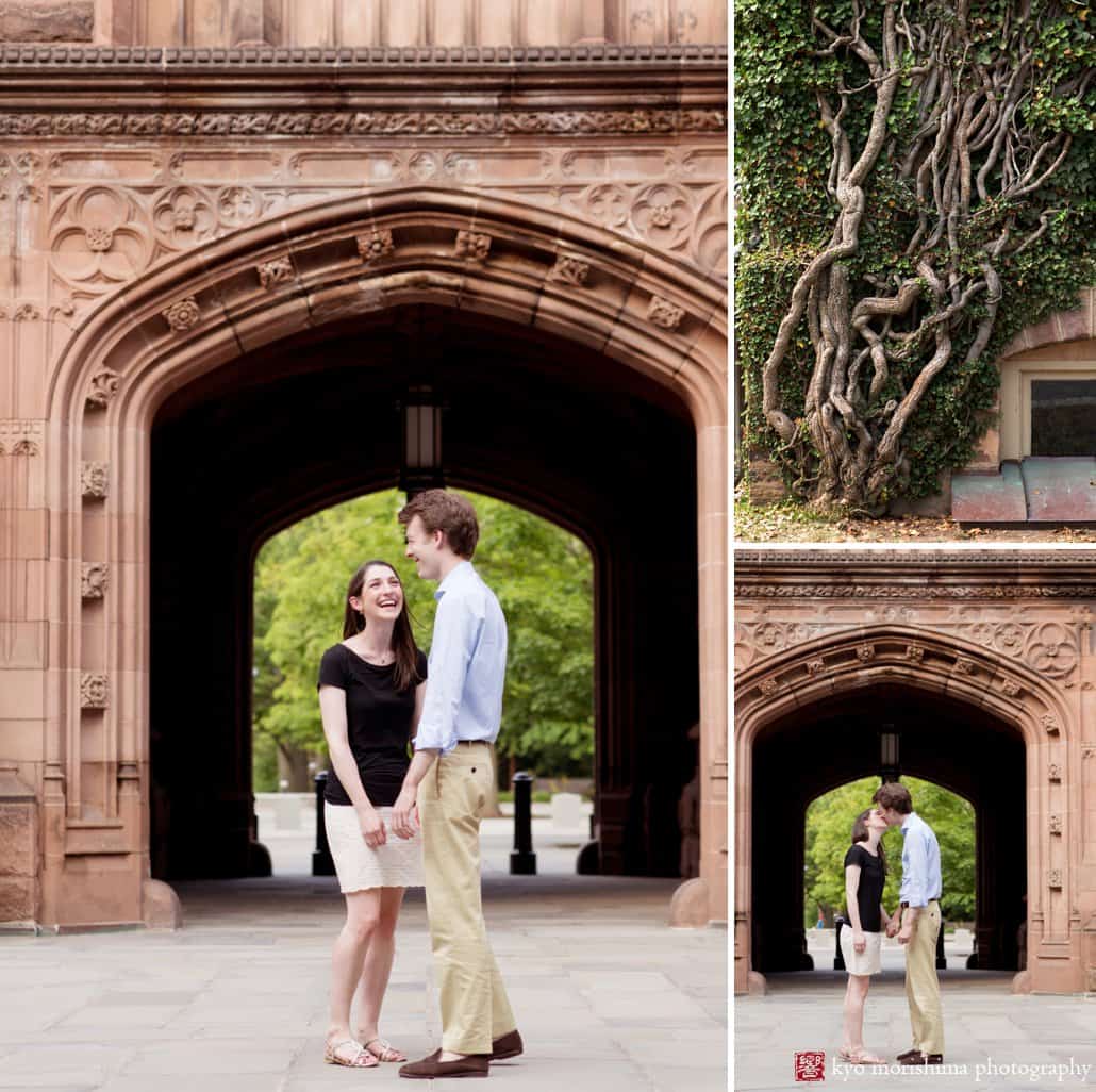 Engagement photos, Princeton University, at East Pyne, photographed by Kyo Morishima