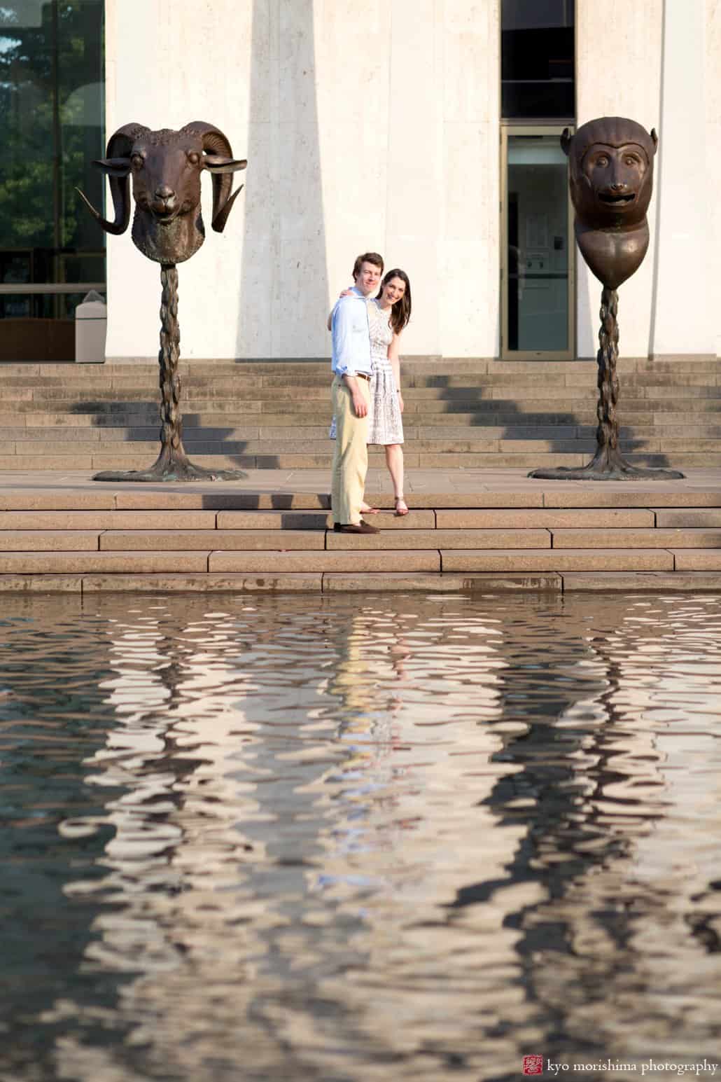 Engagement photo outside Princeton University Art Museum, photographed by Kyo Morishima