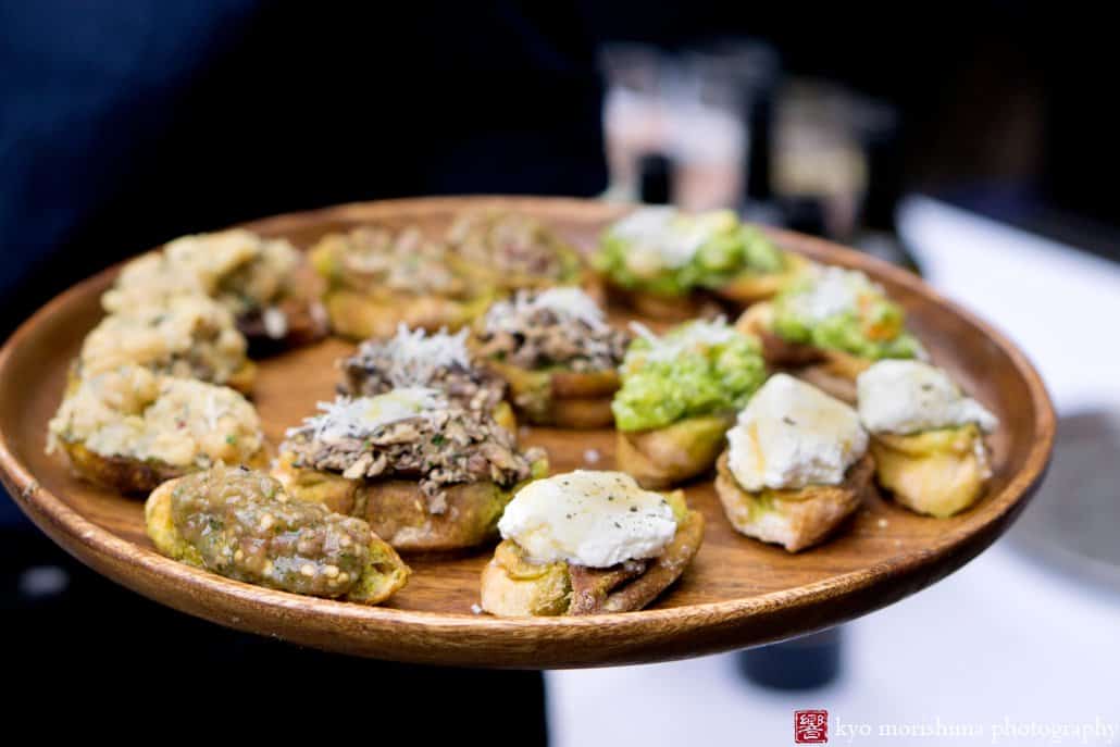appetizer Hors d'oeuvres at Frankies 457 Spuntino wedding reception photographed by Kyo Morishima