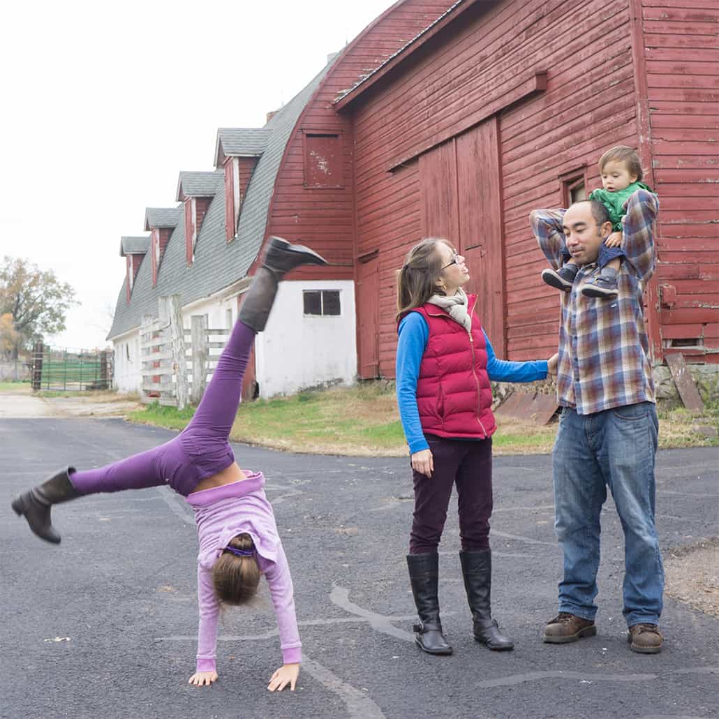 Candid family portraits at Readington River Farm in New Jersey