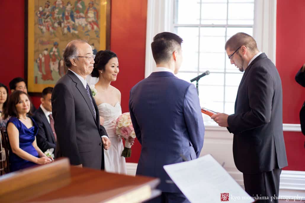 Pastor Jon Storck begins India House wedding ceremony photographed by Kyo Morishima