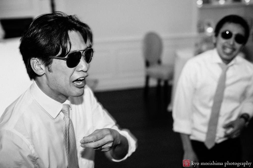 Guest enjoys himself on the dance floor at India House wedding, photographed by Kyo Morishima