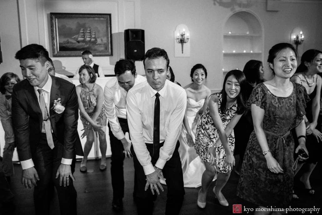 Guests dance together at India House wedding photographed by Kyo Morishima