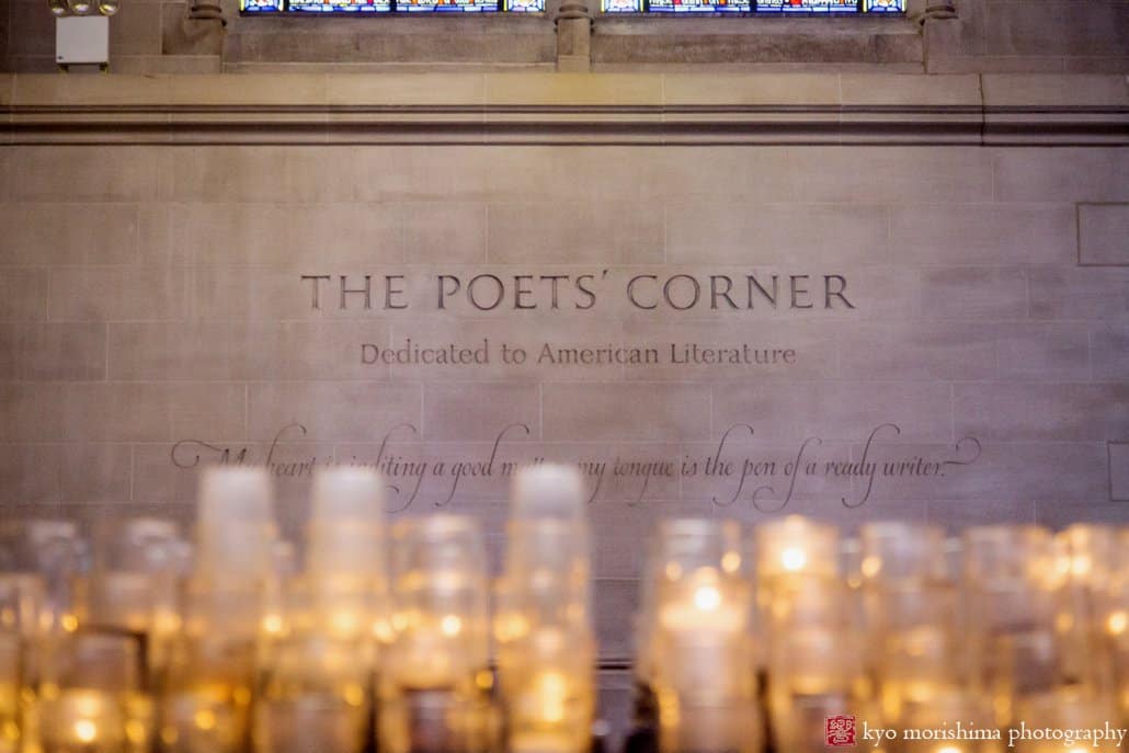 Candles in the Poets' Corner at St. John the Divine, photographed by Kyo Morishima