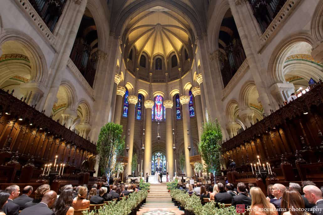 A wide view of St. John the Divine chapel wedding