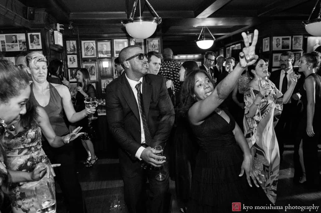 Guests dance during after party in The Grill Room at The Lotos Club, photographed by Kyo Morishima