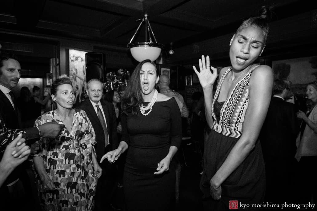Guests dance during after party in The Grill Room at The Lotos Club, photographed by Kyo Morishima