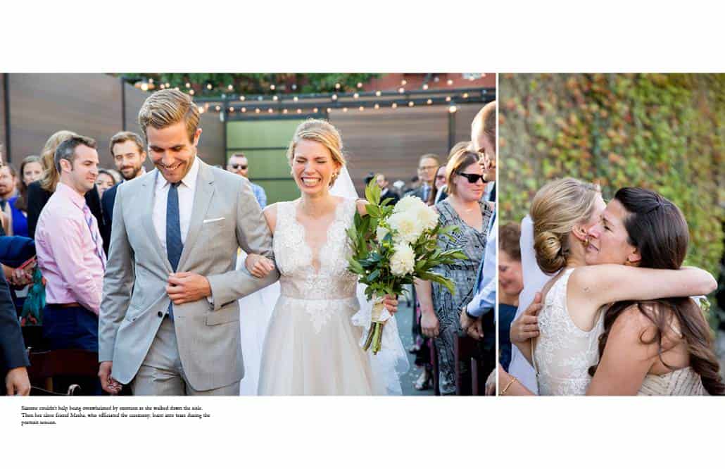 A Green Building wedding ceremony, outdoors in the courtyard