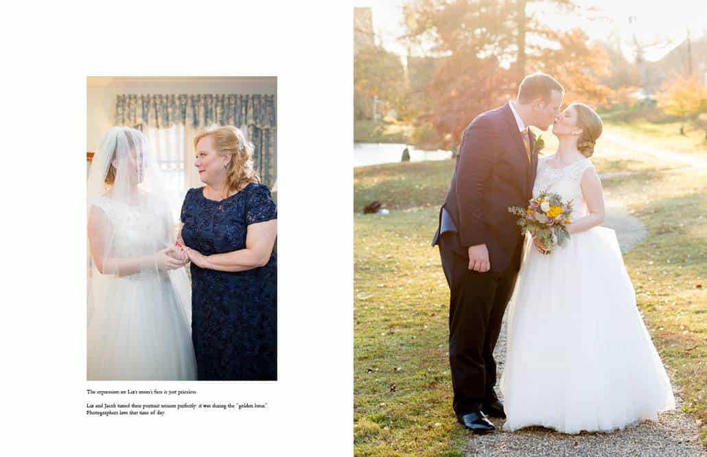 Bernards Inn wedding photographer: two portraits at a fall wedding