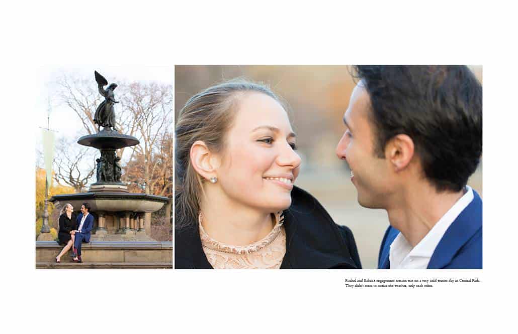 Central Park engagement pictures in winter