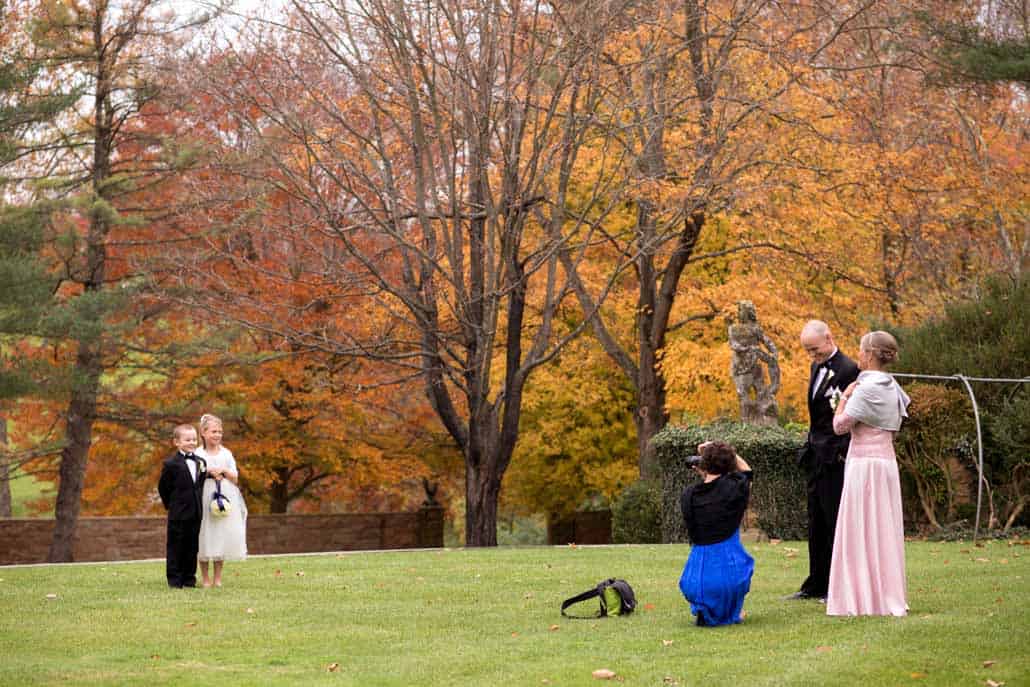 Flower girl and ring bearer family picture, at Jasna Polana wedding, Princeton, NJ