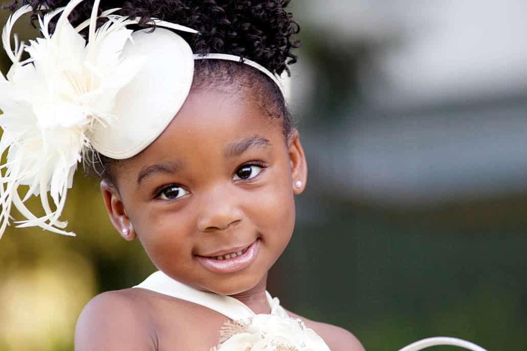 flower girl walking down isle