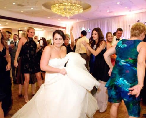 Bride dances during The Westin Princeton at Forrestal Village wedding reception, Princeton, NJ